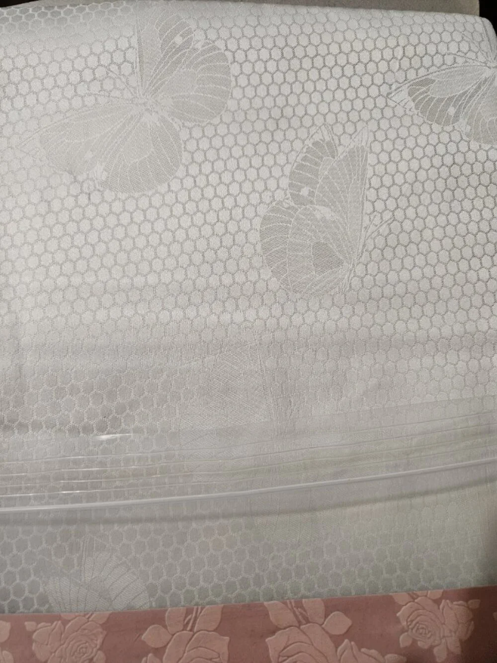 New Lisa Galimberti  King Flat Sheet White Butterflies Cotton Damask